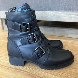 Prada Triple Buckle Combat Boot